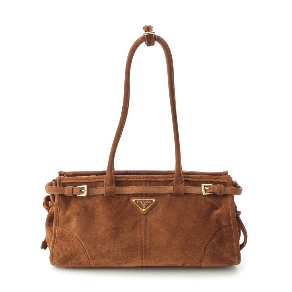 Prada Bonnie Suede Handbag Brown - Picture 2 of 10